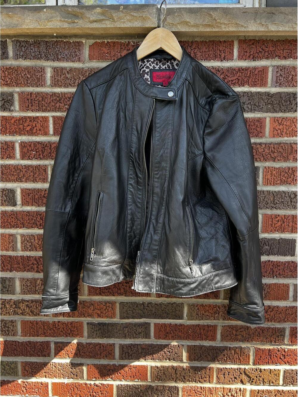 Excelled Collection Black Genuine Leather Full Zip Up Jacket